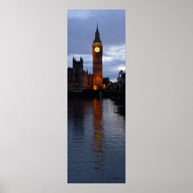 Reflektioner kring Thames-Elizabeth Torn-London Poster (Framsidan)