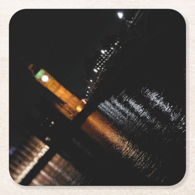 Reflektioner på Big Ben - Underlägg Papper Kvadrat (Framsidan)