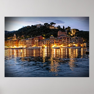 Reflektioner på Portofino, Italia Poster
