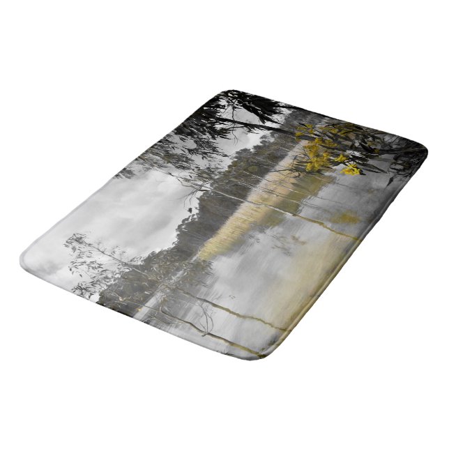 Reflektioner under Grått Himmel Badrumsmatta (Vinklad)