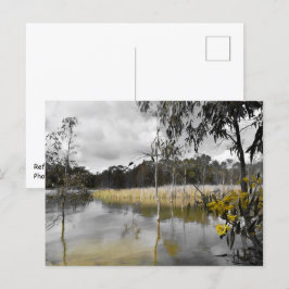 Reflektioner under Grått Himmel Vykort