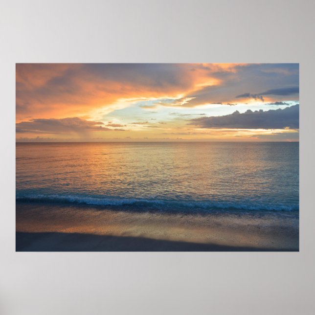 Reflektioner vid solnedgången i Vatten Poster (Framsidan)