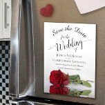 Reflektionerna Bröllop spara datum i elegant Röd r Magnetisk Inbjudningskort<br><div class="desc">Dessa vackra magnetkort är perfekten för att låta dina vänner och din familj veta att spara datumet för ditt kommande bröllop. De har en romantisk design med en enda lång härdad röd ros som reflekterar i ett bassäng med vågar och gevär. Klassisk & elegant, den enkla röda och vita designen...</div>