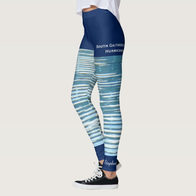Reflektionsbalkar från vatten med Fake Blue Kort Leggings (Vänster)