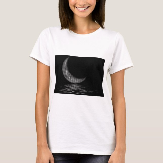Reflektionscenter Måne Black & White Tee Shirt (Framsida)