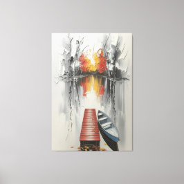 Reflektionsdocksida för hösten canvastryck