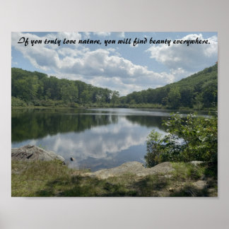 Reflektionsinspiration för berggrunden Sjö Poster