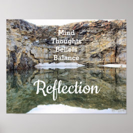 Reflektionsinspiration för urklippsväggen i sten poster
