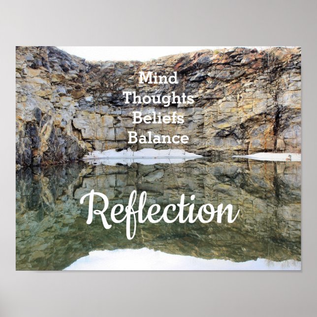 Reflektionsinspiration för urklippsväggen i sten poster (Framsidan)