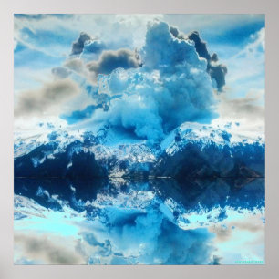 Reflektionspresentation för Live Volcano 24x24 Poster