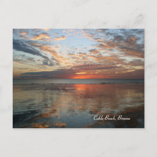 Reflektionssolnedgång, kabelbuss, Broome, Australi Vykort