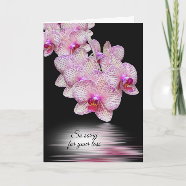 Reflektionssympati för rosa Orchid Vatten Kort (Framsida)
