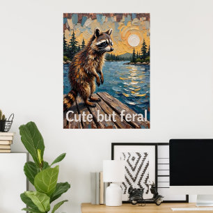 Reflektisk pådrivare: Raccoon från Vatten Poster
