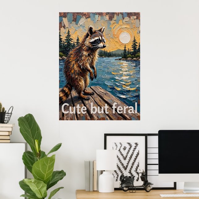 Reflektisk pådrivare: Raccoon från Vatten Poster (Hemmakontoret)