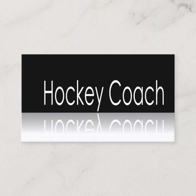 Reflektiv text - Hockey Coach - Affärskort Visitkort (Framsida)