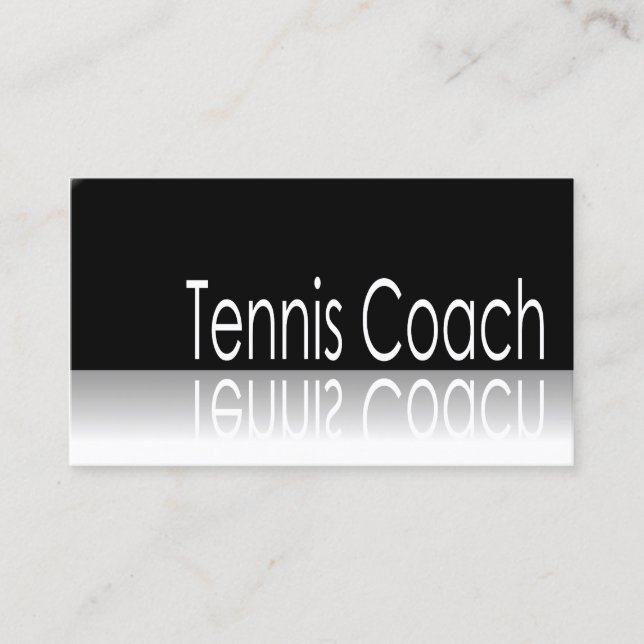 Reflektiv text - Tennis Coach - Affärskort Visitkort (Framsida)