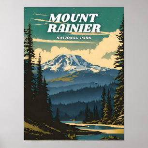 Reflektor för illustration av nationalparken Mount Poster