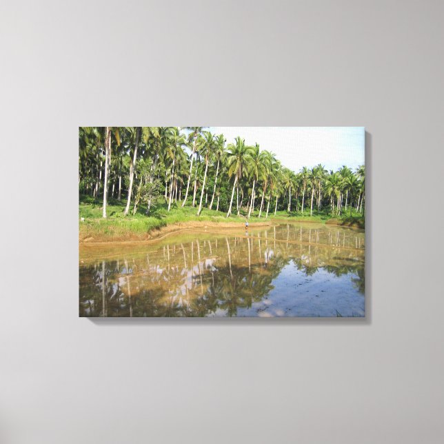 Reflerad Handflatan Träd Canvastryck (Framsida)