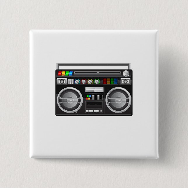 reflexbild av gettoblaster i blocket knapp (Framsida)