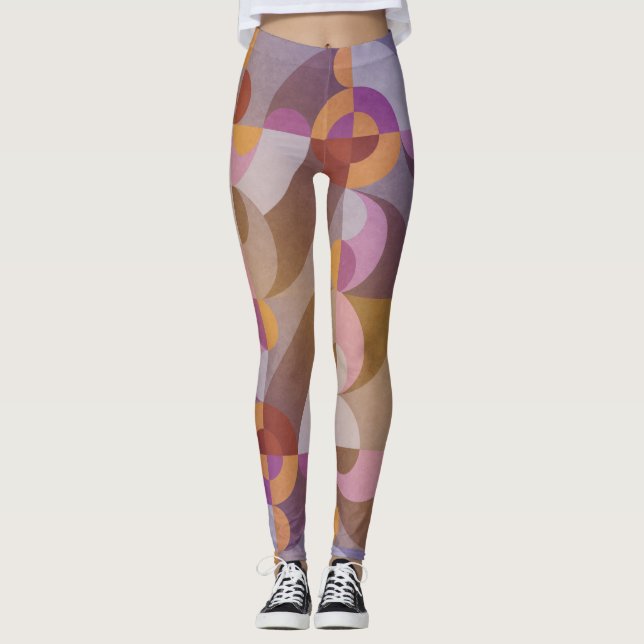 Reflexcirklar av geometrisk abstrakt Färgfyllda mö Leggings (Framsida)
