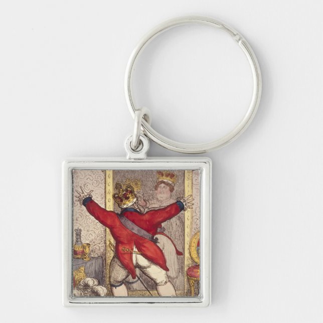 Reflexion: Att att vara eller att inte vara? Fyrkantig Silverfärgad Nyckelring (Framsidan)