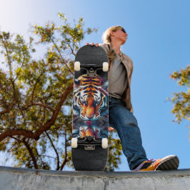 Reflexion av tiger som dricker vatten  mini skateboard bräda 18,5 cm
