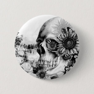 Reflexion. Blommigten landskap skull.en Knapp