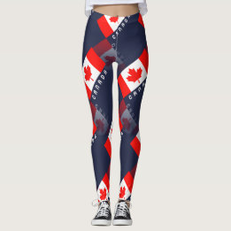 Reflexion för flagga 3D för elegant lönnlöv Leggings