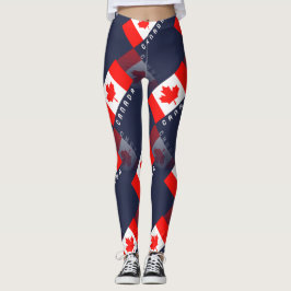 Reflexion för flagga 3D för elegant lönnlöv Leggings