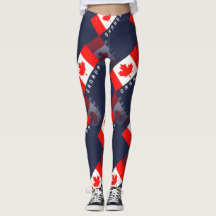 Reflexion för flagga 3D för elegant lönnlöv Leggings
