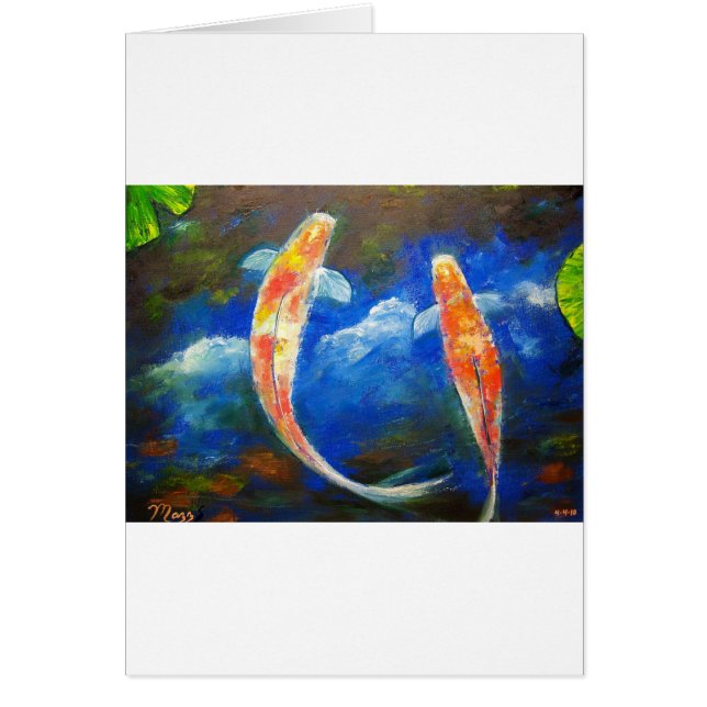 Reflexioner för Koi fiskmoln Hälsningskort (Framsidan)