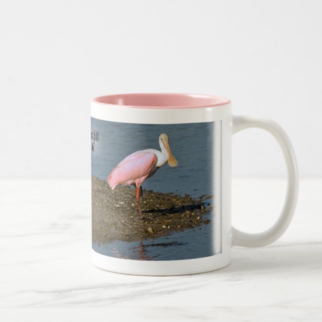 Reflexioner för Roseate Spoonbill Två-Tonad Mugg (Höger)