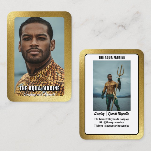 Reflexioner Guld Cosplay Coscard Visitkort (Fram/baksida)
