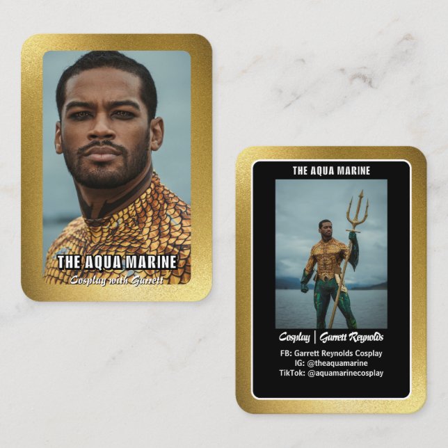 Reflexioner Guld Cosplay Coscard Visitkort (Fram/baksida)