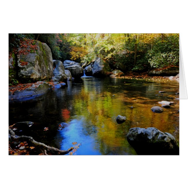 Reflexioner på stor bäck hälsningskort (Framsidan Horizontal)