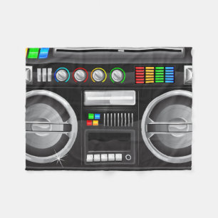 reflexknappar, boombox ghetto blaster fleecefilt