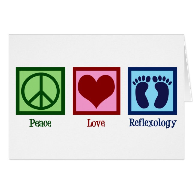 Reflexolog Peace Kärlek Reflexology Foot Massage Hälsningskort (Framsidan Horizontal)