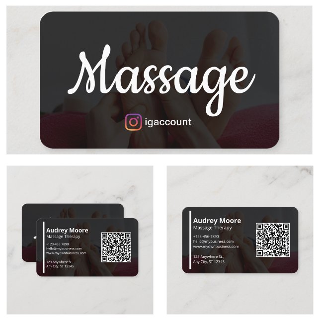 Reflexologi Massage Terapi Mallar Design Visitkort (Reflexology Massage Therapy Templates Design Business Card
)