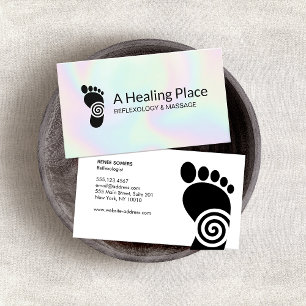 Reflexologi Reflexolog Foot Massage Logotyp Visitkort