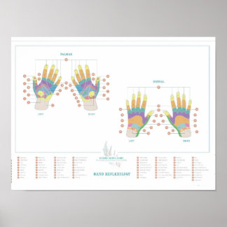 Reflexologihanddiagram Poster