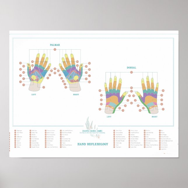 Reflexologihanddiagram Poster (Framsidan)