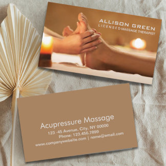 Reflexologisk akupressionsterapi för massageterapi visitkort
