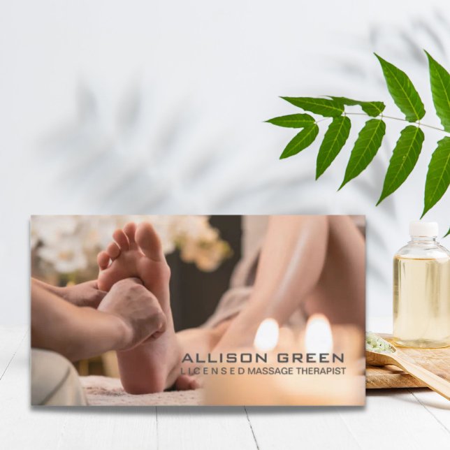 Reflexologisk akupressionsterapi för massageterapi visitkort (Reflexology Acupressure Foot Massage therapist Business Card)