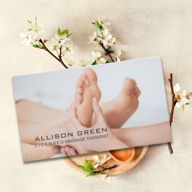 Reflexologisk akupressionsterapi för massageterapi visitkort (Reflexology Acupressure Foot Massage therapist Business Card)