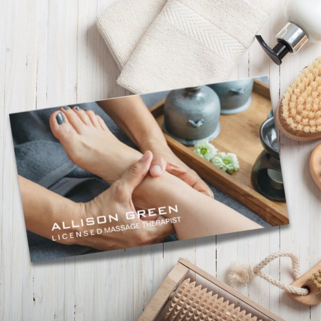 Reflexologisk akupressionsterapi för massageterapi visitkort (Reflexology Acupressure Foot Massage therapist Business Card)