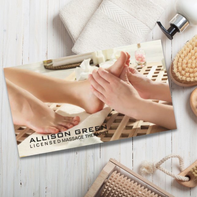 Reflexologisk akupressionsterapi för massageterapi visitkort (Reflexology Acupressure Foot Massage therapist Business Card)