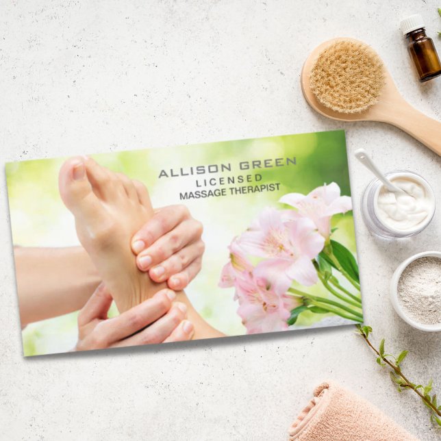 Reflexologisk akupressionsterapi för massageterapi visitkort (Reflexology Acupressure Foot Massage therapist Business Card)