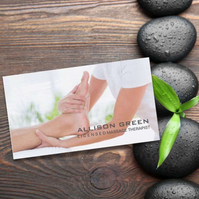Reflexologisk akupressionsterapi för massageterapi visitkort (Reflexology Acupressure Foot Massage therapist Business Card)