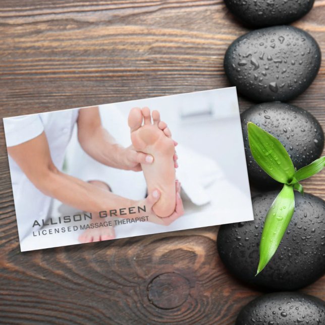 Reflexologisk akupressionsterapi för massageterapi visitkort (Reflexology Acupressure Foot Massage therapist Business Card)