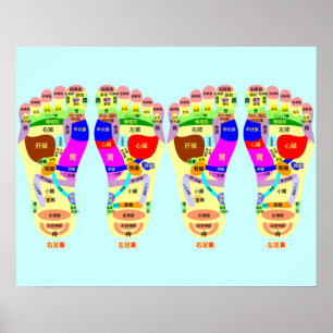 reflexologisk fot karta poster